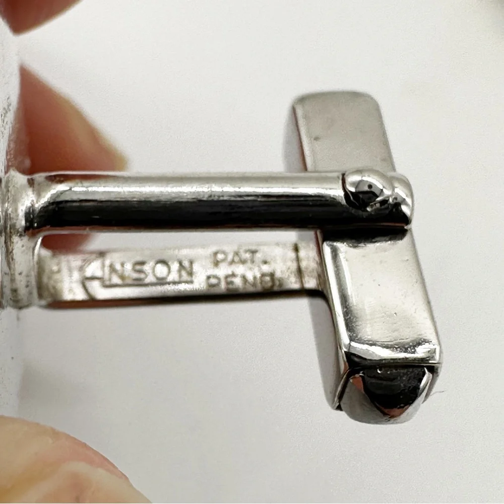 Vintage Anson Golfer Silver Toned Square Cufflinks